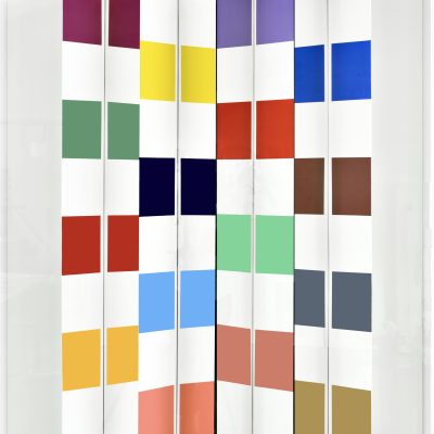 Christian Megert, Untitled, 2020, legno, specchio, acrilico e plexiglass, 152x112x13 cm